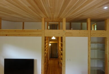 本物の森の中に佇むファサードラタンの家