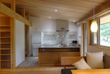 本物の森の中に佇むファサードラタンの家